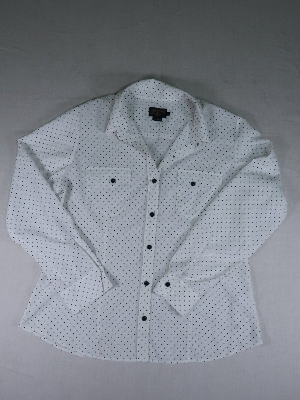 Pendleton White Black Polka Dot Button Down Shirt 14 Preppy Old Money